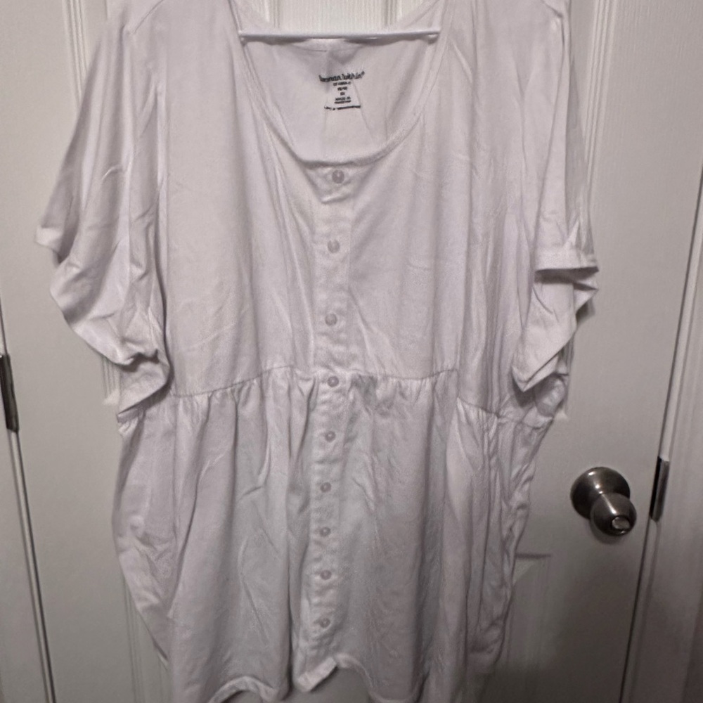 Woman Within 5x Babydoll Tunic in White